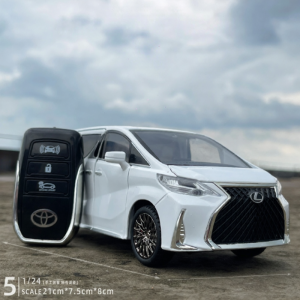 โมเดลรถเล็ก Toyota Lexus LM300 ขนาด 1/24 ควบคุมด้วยมือ ไฟสี เสียง ของเล่นสำหรับเด็ก ของขวัญ โมเดลรถโลหะ สำหรับผู้ใหญ่