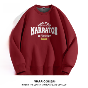 Warrior Japanese Style round Neck Sweatshirt Mens Winter Thicken Thermal Tops Teenagers Student Trendy Casual Hooded Outwear
