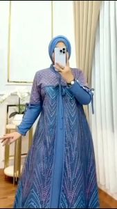 Promo Raisa Dress Baju Gamis Brokat Wanita Dewasa Busui Friendly Baju Lebaran Bahan Ceruty Brukat
