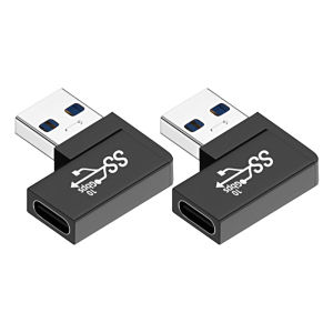 NNBILI 90 degree right angle USB A male to USB C Female USB 3.0 3.1 Adapter 10Gbps data transmission for Samsung S23 S22 Macbook