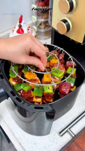 Vỉ Nướng Inox 304 Tặng 24 Xiên Nướng Nồi Chiên Không Dầu - Thép Không Rỉ Dễ Tháo Lắp Famistar