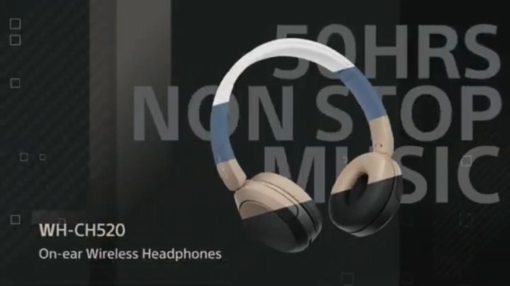 Sony WH-CH520 Wireless Headphones CH520 Bluetooth Connectivity 50 Hours ...