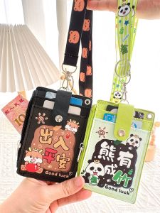 Neck Strap Multi-Layer Student ID Card Holder Lunch Card Holder Childrens Hanging Necklace Wallet School Card Holder