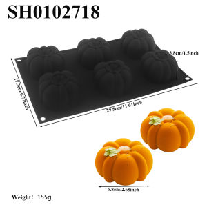 6 Cavity Golden Petal Pumpkin Mousse Silicone Mold Halloween Pumpkin Cake Mold Chocolate French Pastry Baking Mold