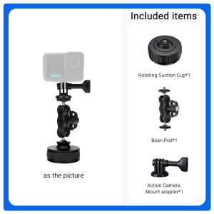 JJC | JJC Camera Rotate Suction Cup Mount Vacuum Suction Mount For DJI Action 6 5 Pro 4 Gopro Hero 13 12 11 Insta360 X6 X5 X4 Phones