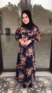 promo gamis lebaran terbaru monalisa premium motif bunga litle