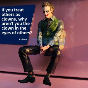 Car Roof Joker Heath Ledger Sitting Figure Toy Carriage Rear View Decoration External Automobile Ornament Hanging Pendant