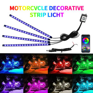 Motorcycle Led Light Strips Wireless RF Remote Control RGB Multi-Color Atmosphere Light for Motorcycle Automobile
