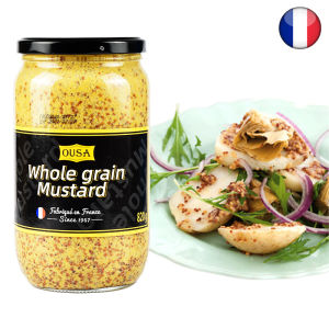 Original European Whole Grain Mustard Seed Sauce 820g Spicy Flavor Kitchen Condiment Dipping Sauce for Bread And Snacks