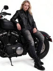 Motorcycle Woman Blue Jeans Offroad Riding Pants Motorbike Trousers Protective Gear for Woman 02
