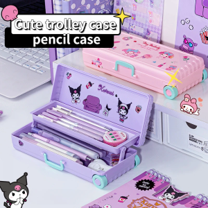 Sanrio กล่องดินสอพลาสติก 2ชั้น กล่องใส่ดินสอ สวยๆ พลาสติก กล่องดินสอเด็ก อุปกรณ์การเรียน เหมาะกับนักเรียนประถม Pencil Case