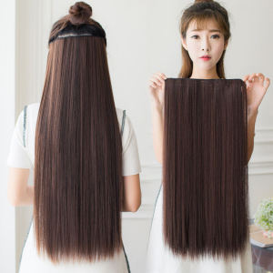 Womens Straight Hair Extensions Fake Hair One Piece Simulation Hair Strands Invisible Seamless Long Straight Hair Pieces