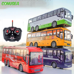 1/30 Kids Toy Rc Car Remote Control School Bus with Light Tour Bus 2.4G Radio Controlled Electric Car Machine Toys for Children
