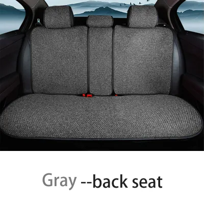 SEAMETAL Flax Car Seat Cover Breathable Sweatproof Linen Car Seat Cushion with Backrest Pad 4-Season Universal for 98% Vehicles