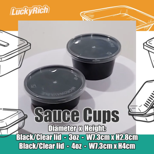 LuckyRich - Sauce Cups 3oz 100pcs per pack - sauce cups with lids