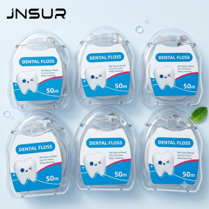 JNSUR 6Pcs 50m High Polymer Dental Floss/Expanding Floss for Deep Interdental Cleaning Oral Hygiene & Teeth Care Oral Care