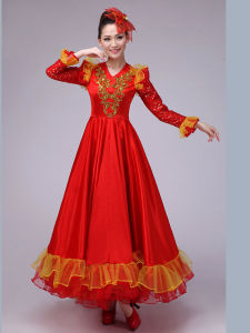 Modern Opening Dance กระโปรง Ed เครื่องแต่งกาย ผู้หญิง กระโปรงยาวปานกลาง ชุดเวทีสําหรับ วัยกลางคนและผู้สูงอายุ Chorus การแสดง