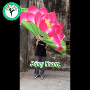 Quạt đại hoa sen nan dài 1m quạt múa hoa sen cỡ lớn kích thước 2m