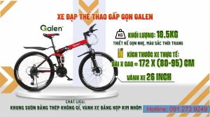 Xe Đạp Thể Thao Địa Hình Gấp Gọn Galen G002 Xe Đạp Thể Dục Kết Hợp Tay Chân - BẢO HÀNG 24 THÁNG