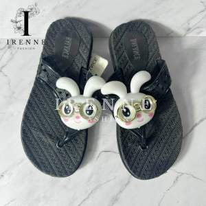 PVC Sandal ANAK Slop Import Motif Pita Polkadot Kokop Bahan Karet Jelly Empuk Elastis Sol Anti Slip 2388