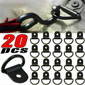 20PCS Stainless Steel D Shape Pull Hook Tie Down Anchors Ring Iron Cargo Tie Down Ring Car Truck Trailers RV Boat Accessories
