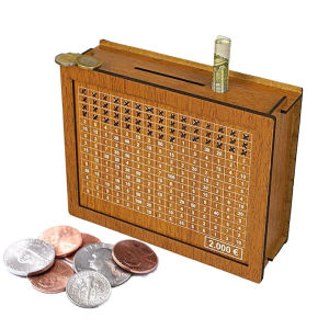 Wooden Piggy Banks Cash Boxes  with Savings Goals and Figures tabung kayu tabung duit tabung 5000 /10000