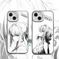 2D Anime Style Mobile Phone Case Line Art Saber Violet Mountain Coolia Silver Gradient for  16 Xiaomi 14 Redmi K70 M60iQOO12 OnePlus 13T. 