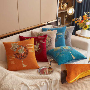 (Fast Delivery)45x45cm tradisional cina gaya bantal Elegant Floral hiasan bantal Sofa kusyen kes ruang tamu hiasan bilik tidur kusyen Cover hiasan rumah