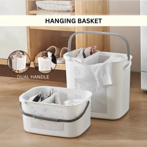 Ready Stock Portable Laundry Basket with Handle Dirty Clothes Storage Big Laundry Basket Aesthetic Waterproof Space Saving Large Capacity Washing Machine Household Toy Yoga Mat Organizer Sport Equipment Bakul Cuci Baju Letak Baju Kotor