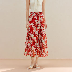 INMAN | Floral Holiday Waist Stretch Skimpy A-line Skirt