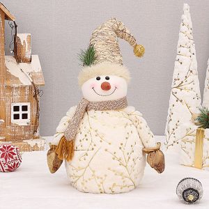 60/50/26cm Christmas Decoration for Home Short Plush Printe Snowman Doll for Shopping Mall Hotel Window Christmas Tree Ornaments