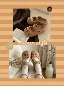 XIXITIAO | Arch Support Wooden Style Button Vintage Slippers