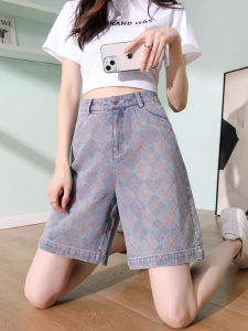 FIGHT FISH | Summer Thin Five-Point Loose Jeans Shorts Womens Casual High Waist Cotton Denim Outerwear Trousers Straight Leg Summer Shorts