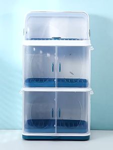 Baby Cutlery Drain Rack Kitchen Dish Drainer Tableware Storage Box With Cover Dustproof Plastic Multifunctional Tableware Organizer Drain Rack