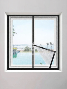 Self-Adhesive Invisible Mosquito-Proof Window Screen Home Decorative Curtain Easy Installation No-Punching Required Magic Tape
