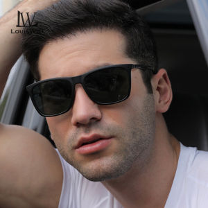 LouisWill Men Sunglasses UV400 Polarized Glasses Al-Mg Alloy Fiber Legs Square Shape Sunglasses Eyewear Ultra Light Anti Glare Glasses Outdoor Sports Driving Sunglasses