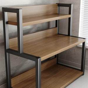 Modern Simple Kitchen Countertop Multi-layer Storage Rack Spice Oil Salt Sauce Organizer Metal Material 3 Layers No Brand