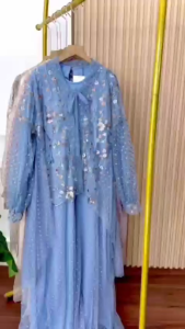 MH/Muthia Dress 2in1 Jersey Brukat Fashion wanita muslim Dress kondangan Baju brukat remaja Dress