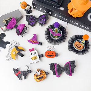 Halloween hair clip creative funny pumpkin ghost bat edge clip top clip holiday hair accessory