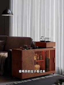 DONGMU | Mobile Side Table with Integrated Water Heater Marble Finish Wooden Design