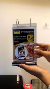 ป้ายตั้งโต๊ะเปลี่ยนหน้าได้ ราคาถูกที่สุด พร้อมช่องสอด PVC 6 ช่อง ป้ายตั้งโบชัวร์ ป้ายเมนูบนโต๊ะ