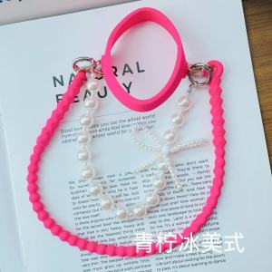 Portable Outdoor Water Cup Holder Barbie Pink Pearl Handheld Strap Suitable for Starbucks Durian Cup Butterfly Knot Cup Cover
