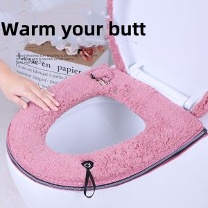 Universal Toilet Seat Washer Thickened Household Comfortable Cushion Toilet Cushion Velcro Zipper Seat
