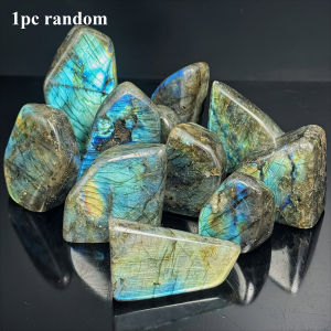 1 Labrador Stone Freeform Ornament | Natural Crystal with Irregular Cracks and Crystal Chambers Perfect for Home Decor