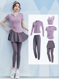 Womens Fitness Clothing Short Sleeve Tight Running Yoga Set Professional Pilates Training Sportswear Summer Outfit