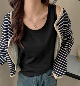 Women Korean Y2K Loose Singlet Soft Summer Casual Tank Top Bottom Sleeveless Street Vest All-Match Breathable Clothes Trendy Tee