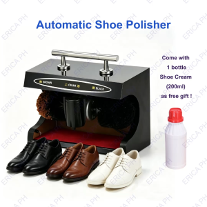 Commercia Automatic Shoe Polisher 220V Shoe Polishing Machine for Hotel Office & Home Use with 1 Bottle Shoe Cream