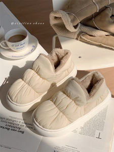 Thickened Fleece Lined Warm Cotton Slippers High Heel Wrapped for Men And Women Home Outdoor Winter Anti-Slip Slip-Resistant