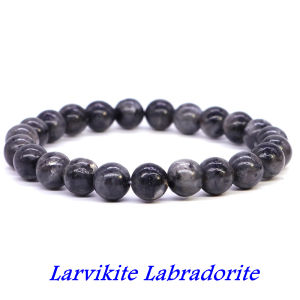 Natural Larvikite Labradorite 4mm 6mm 8mm 10mm Round Elastic Bangle Bracelets Healing Crystal Quartzs Couple Jewelry Wholesale