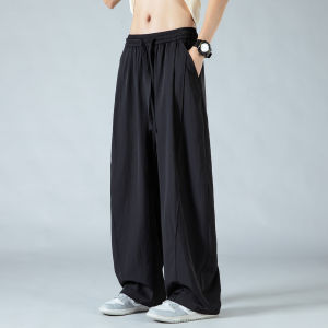 WUKONGYOUHUO | Quần Trousers Phong Cách Retro Cao Cấp Chất Liệu Lụa Băng Nhanh Khô
